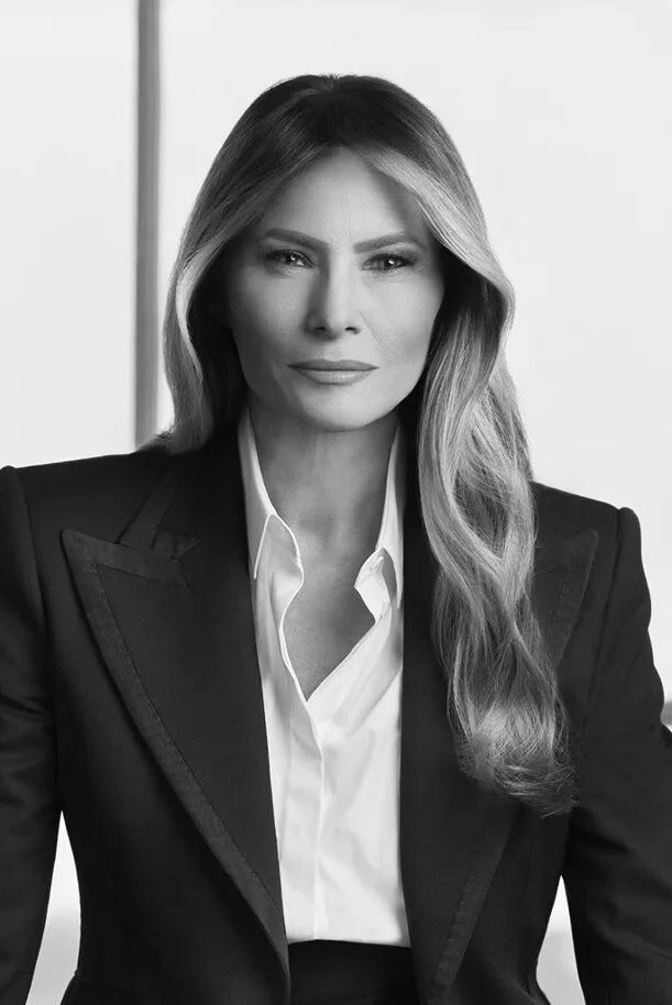 melania trump’s official white house portrait (2025) (further cropped)